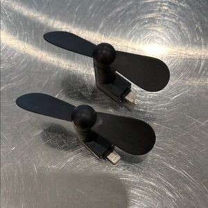 Portable Black USB Mini Fans- set of TWO